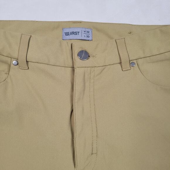 VRST Athletic Pants Mens 32x30 Khaki Limitless 5 Pocket Tech Pant Golf Preppy - Picture 6 of 12